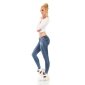 Womens skinny low-rise jeans with push-up effect dark blue