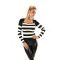 Damen Pullover in Bolero-Optik mit Streifen Schwarz-Weiß 38/40 (L/XL)