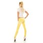 Sexy womens low-rise skinny jeans with zips yellow