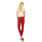 Sexy womens low-rise skinny jeans with zips dark red