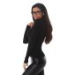 Thin womens sweater with glitter and choker collar black