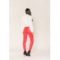 Womens skinny jeans in leather look wet look red