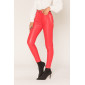 Womens skinny jeans in leather look wet look red UK 18 (XXL)