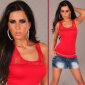 Sexy Tanktop mit Spitze Rot