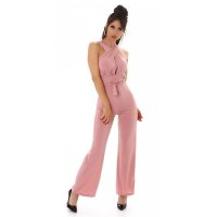 Ärmelloser Damen-Overall Jumpsuit rückenfrei Rot