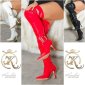 Sexy Damen Overknee Stiefel aus Leder-Imitat Weiß EUR 36