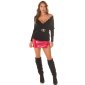Womens fine-knit off-the-shoulder sweater with V-neck black