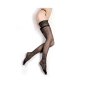 Womens Ballerina hold-up stockings with glitter pattern black UK 8/10 (S/M)