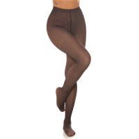 Womens fashion tights in transparent look 220 den black Onesize (UK 8,10,12)