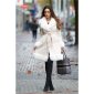 Womens winter coat in buckskin look with faux fur beige