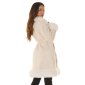 Womens winter coat in buckskin look with faux fur beige