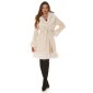 Womens winter coat in buckskin look with faux fur beige