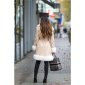 Womens winter coat in buckskin look with faux fur cappuccino