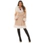 Womens winter coat in buckskin look with faux fur cappuccino