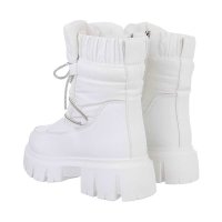Damen Snowboots Winterboots warm gefüttert Weiß