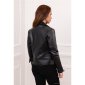 Stylish womens biker jacket faux leather black