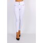 Damen High Waist Skinny Jeans mit Zipper Weiß