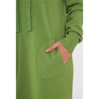 Damen Hoodie-Kleid Feinstrick mit Kapuze Lindgrün