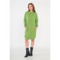 Damen Hoodie-Kleid Feinstrick mit Kapuze Lindgrün