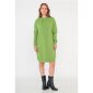 Damen Hoodie-Kleid Feinstrick mit Kapuze Lindgrün