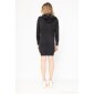Damen Hoodie-Kleid Feinstrick mit Kapuze Schwarz