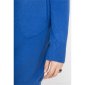Womens hoodie dress fine-knit with pockets royal blue