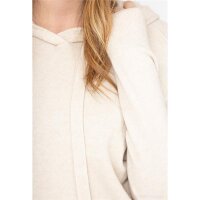 Womens hoodie dress fine-knit with pockets beige