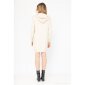 Womens hoodie dress fine-knit with pockets beige