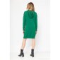 Womens hoodie dress fine-knit with pockets green