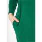 Womens hoodie dress fine-knit with pockets green