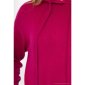 Womens hoodie dress fine-knit with pockets raspberry-red