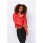 Womens faux leather jacket in biker style red