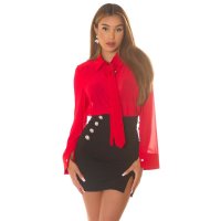 Womens chiffon blouse in business look with tie red