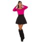 Damen Rippstrick-Pullover in Bolero-Look mit Knöpfen Pink