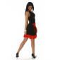 Sexy Latino-Kleid Tanzkleid Salsa Schwarz-Rot Einheitsgröße (34,36,38)