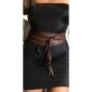 Trendy Damen Kunstleder Taillengürtel zum Binden Braun