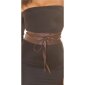 Trendy Damen Kunstleder Taillengürtel zum Binden Braun