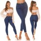 Damen Skinny Jeans Highwaist Röhrenjeans Dunkelblau