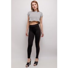 Sexy Damen Highwaist Leggings mit Streifen Schwarz