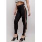 Sexy Damen Highwaist Leggings mit Streifen Schwarz