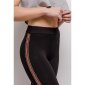 Sexy Damen Highwaist Leggings mit Streifen Schwarz