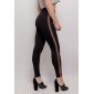 Sexy Damen Highwaist Leggings mit Streifen Schwarz