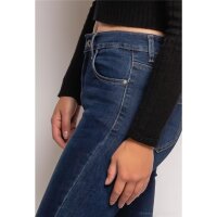 Damen Bootcut-Jeans in Used-Look 5-Pocket Dunkelblau