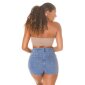 Damen Neckholder Crop-Top Wickel-Top Cappuccino