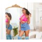 Damen Neckholder Crop-Top Wickel-Top Pink