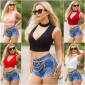 Sexy Damen Crop Top mit V-Ausschnitt Bordeaux
