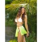 Damen Cover-Up Minirock Strandrock kurz zum Binden Neon Gelb