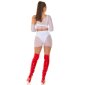 Sexy 2 pcs women mesh gogo set top + skirt clubwear white