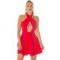 Damen A-Linien Kleid kurz mit tiefem Ausschnitt Rot