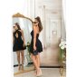Womens deep cleavage halter A-line dress short black